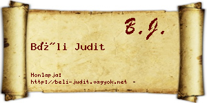 Béli Judit névjegykártya